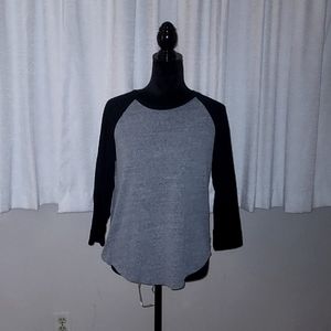 Black and white base ball tee
